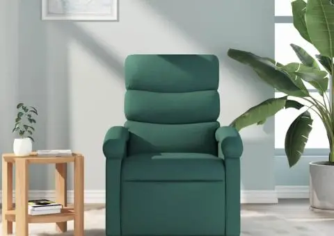 Fotoliu rabatabil, verde închis, material textil - 3/5