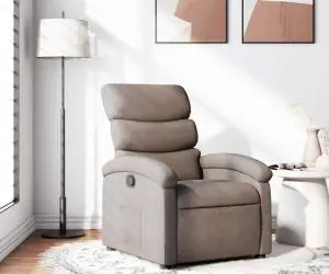 vidaXL Fotoliu rabatabil, gri taupe, material textil