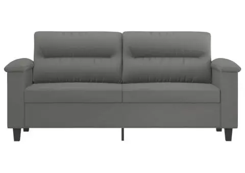 Canapea cu 2 locuri, gri închis, 140 cm, țesătură microfibră - 3/5