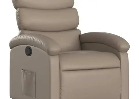 Fotoliu rabatabil, cappuccino, piele ecologică - 2/5