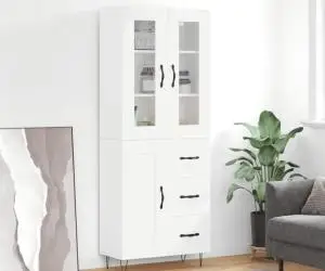 vidaXL Dulap înalt, alb, 69,5x34x180 cm, lemn compozit