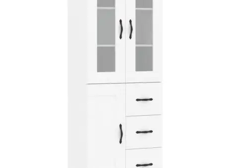 Dulap înalt, alb, 69,5x34x180 cm, lemn compozit - 2/5