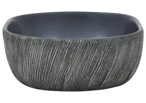 Lavoar de blat, negru și gri, 47x33x13 cm, ceramică, oval - 5/5