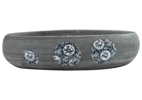 Lavoar de blat, gri, 59x40x15 cm, ceramică, oval - 3/5