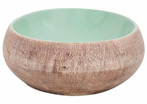 Lavoar de blat, verde și maro, 59x40x15 cm, ceramică, oval - 5/5