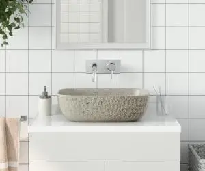 vidaXL Lavoar de blat gri 48x37,5x13,5 cm, ceramică, dreptunghi