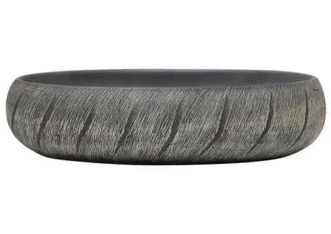 Lavoar de blat, negru și gri, 59x40x15 cm, ceramică, oval - 3/5