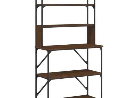 Raft brutărie cu 6 niveluri, stejar maro, 90x40x180 cm, lemn - 2/5