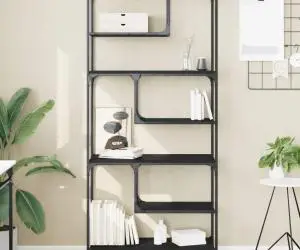 vidaXL Bibliotecă, negru, 81x36x176 cm, lemn compozit