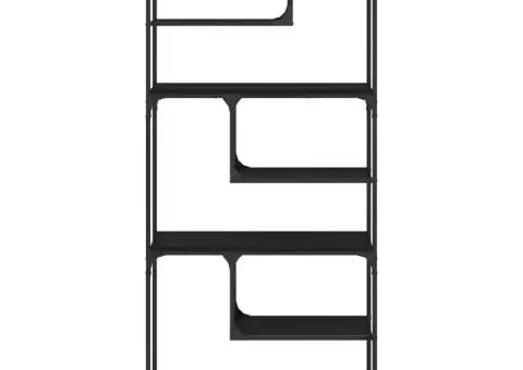 Bibliotecă, negru, 81x36x176 cm, lemn compozit - 5/5
