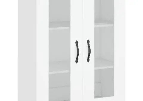 Dulap înalt, alb, 69,5x34x180 cm, lemn compozit - 5/5