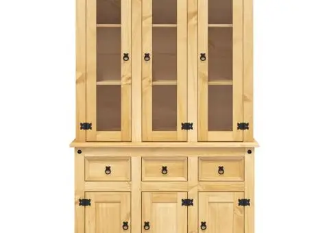 Dulap înalt Corona, maro, 112x43x196 cm, lemn masiv pin mexican - 4/5