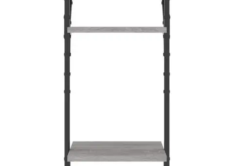 Rafturi perete 2 niveluri cu bare 2 buc. gri sonoma 30x25x65 cm - 5/5