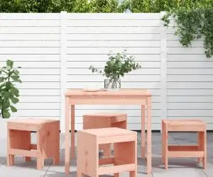 vidaXL Set cu masă de grădină, 5 piese, lemn masiv douglas