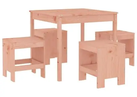 Set cu masă de grădină, 5 piese, lemn masiv douglas - 2/5