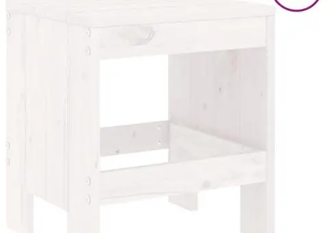 Set de dining pentru grădină, 5 piese, alb, lemn masiv de pin - 3/5