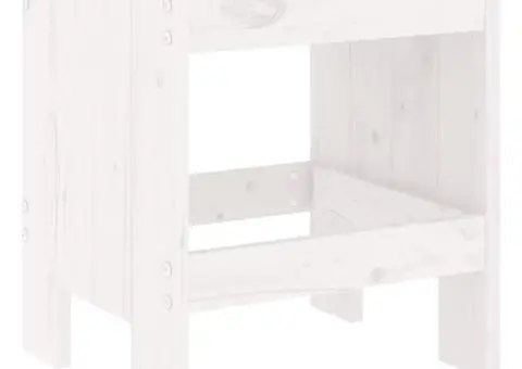 Set mobilier de grădină, 17 piese, alb, lemn masiv de pin - 4/5