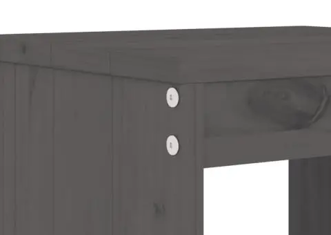 Set bar de grădină, 3 piese, gri, lemn masiv de pin - 5/5