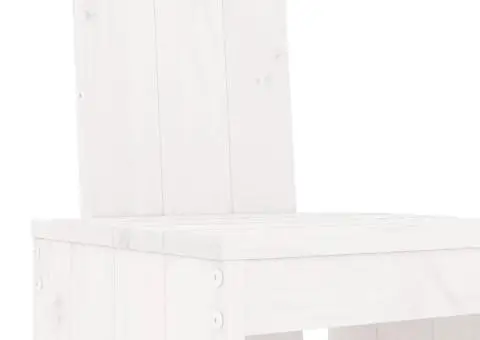 Set bar de grădină, 7 piese, alb, lemn masiv de pin - 5/5