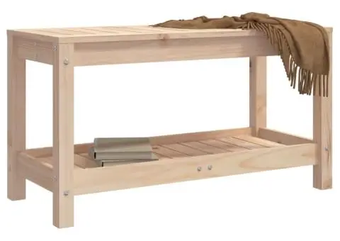 Bancă de grădină, 82,5x35x45 cm, lemn masiv de pin - 3/5