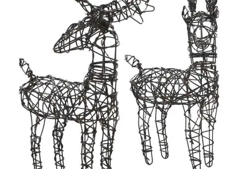 Decorațiune Crăciun ren și sanie 160 LED-uri albe calde ratan - 4/5