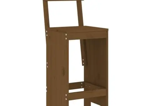 Set mobilier de bar, 3 piese, maro miere, lemn masiv de pin - 4/5