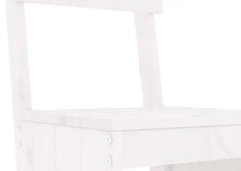 Set bar de grădină, 3 piese, alb, lemn masiv de pin - 5/5