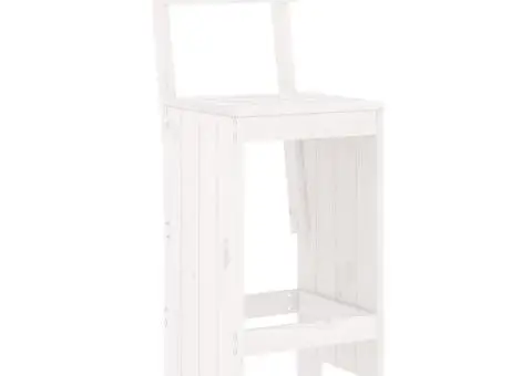 Set de bar pentru grădină, 5 piese, alb, lemn masiv de pin - 4/5