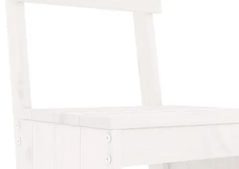 Set de bar pentru grădină, 5 piese, alb, lemn masiv de pin - 5/5