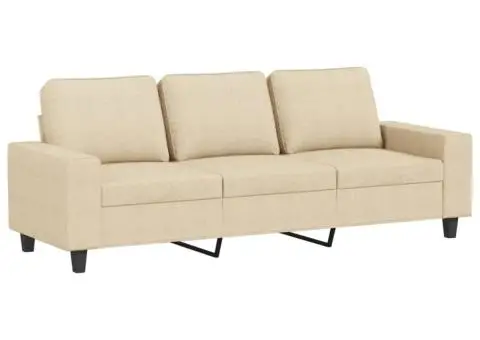 Set de canapele, 2 piese, crem, material textil - 4/5