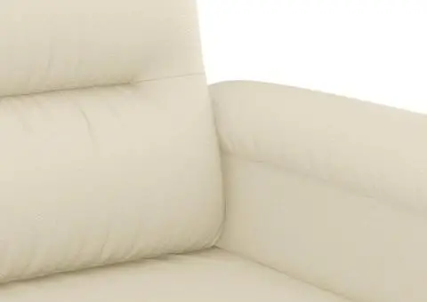 Set de canapele cu perne, 2 piese, crem, piele ecologică - 5/5