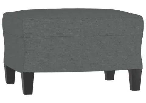 Set de canapele cu perne, 3 piese, gri închis, textil - 5/5