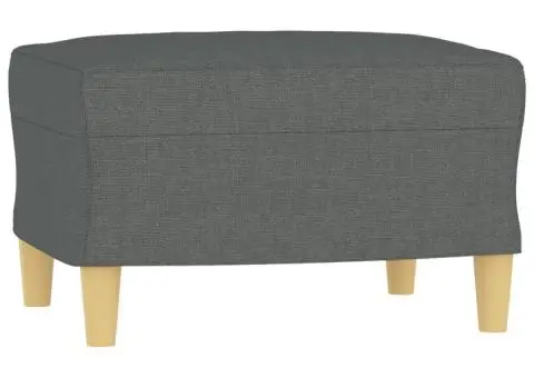 Set de canapele cu perne, 3 piese, gri închis, textil - 5/5