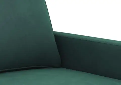 Set de canapele cu perne, 3 piese, verde închis, catifea - 5/5