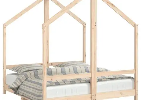 Cadru de pat pentru copii, 2x(70x140) cm, lemn masiv de pin - 2/5