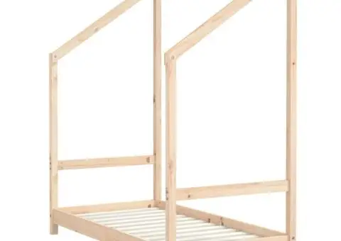 Cadru de pat pentru copii, 2x(70x140) cm, lemn masiv de pin - 4/5