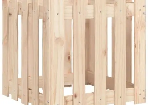 Jardinieră grădină design gard, 50x50x50 cm, lemn masiv de pin - 2/5