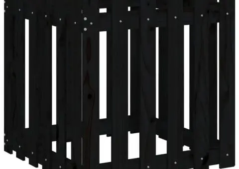 Jardinieră grădină design gard negru 60x60x60 cm lemn masiv pin - 2/5