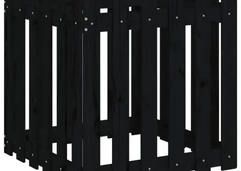 Jardinieră grădină design gard negru 60x60x60 cm lemn masiv pin - 4/5