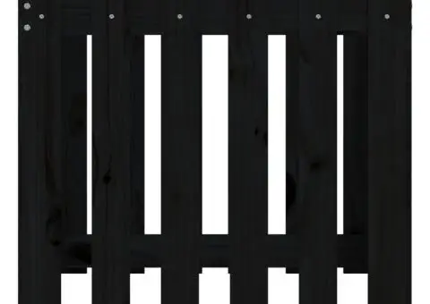 Jardinieră grădină design gard negru 60x60x60 cm lemn masiv pin - 5/5