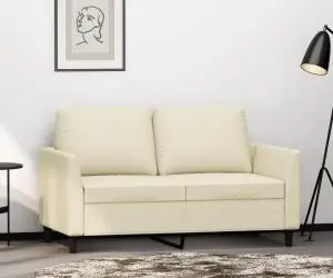 vidaXL Canapea cu 2 locuri, crem, 120 cm, piele ecologică