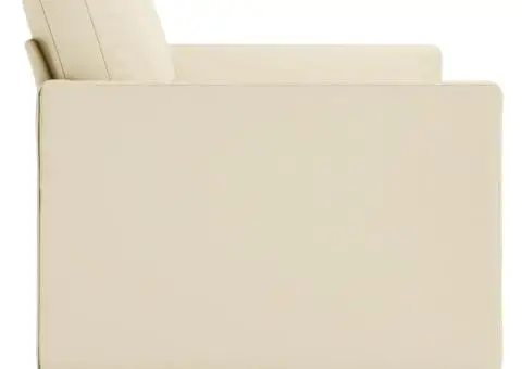 Canapea cu 2 locuri, crem, 140 cm, piele ecologică - 4/5