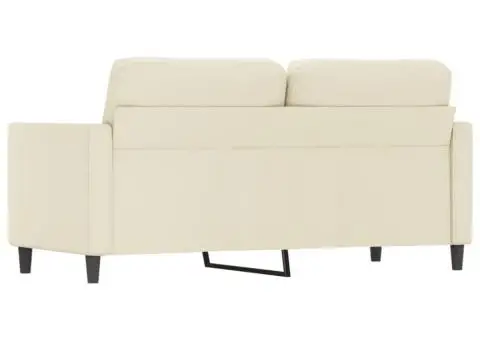 Canapea cu 2 locuri, crem, 140 cm, piele ecologică - 5/5