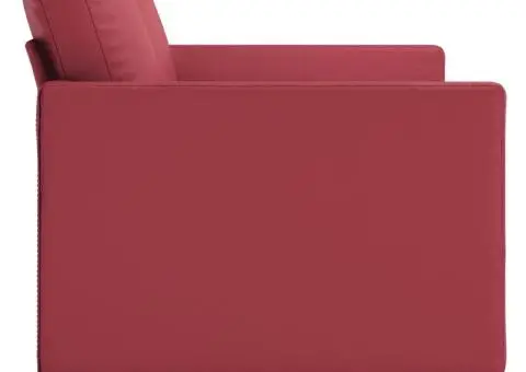 Canapea cu 2 locuri, roșu vin, 140 cm, piele ecologică - 4/5