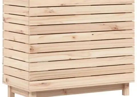 Coș de rufe, 88,5x44x76 cm, lemn masiv de pin - 2/5