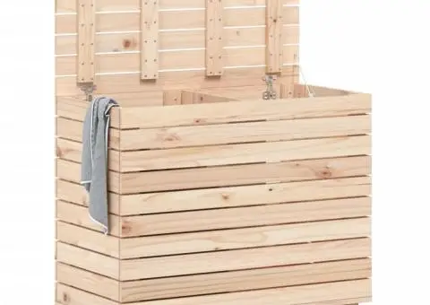 Coș de rufe, 88,5x44x76 cm, lemn masiv de pin - 3/5