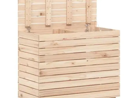 Coș de rufe, 88,5x44x76 cm, lemn masiv de pin - 4/5