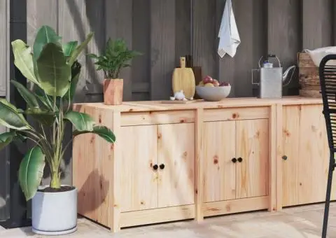 Dulap bucătărie de exterior, 106x55x64 cm, lemn masiv pin - 1/5