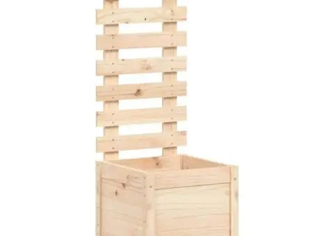 Jardinieră de grădină cu raft, 39x39,5x114 cm, lemn masiv pin - 2/5