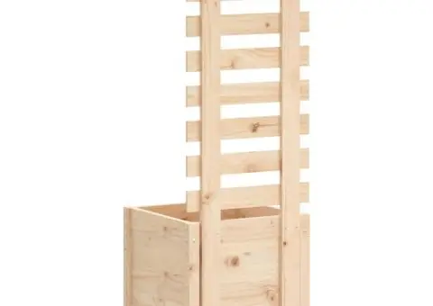 Jardinieră de grădină cu raft, 39x39,5x114 cm, lemn masiv pin - 4/5